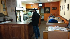 Gettin cozy inside Joe's Pizzeria